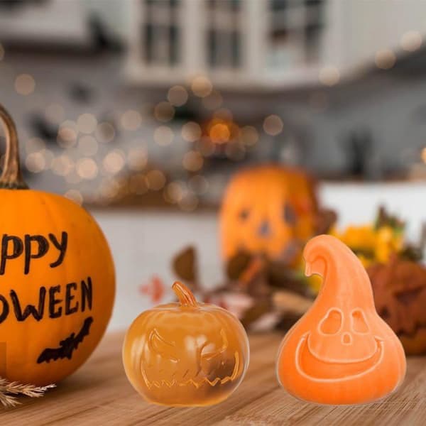 Set med 2 3D-pumpaljusformar, epoxisilikon, heminredning, tvål, Halloween, Ingen (Pe)