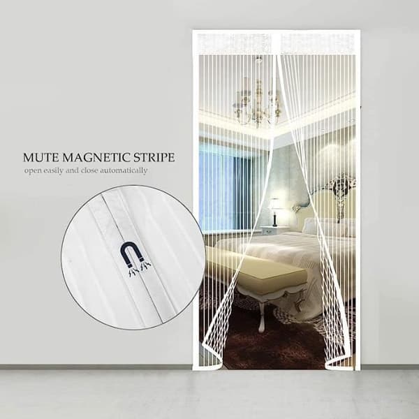 Dörr Myggnät - Ej specificerat - 110x220CM - Automatisk stängning - Magnetisk - Vit (Pe)