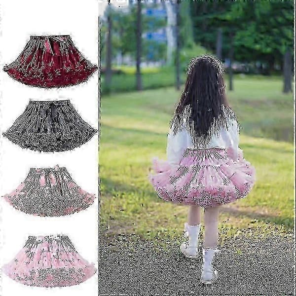 Flickors Tutukjolar Fluffiga Tyll Prinsesskjolar Barn Balettfest 1-15 år (PE)