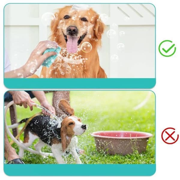 2 stk. silikone-udfiltringsbørste til kort- og langhårede hunde, massageplejetilbehør, hurtig rengøring (Pe)
