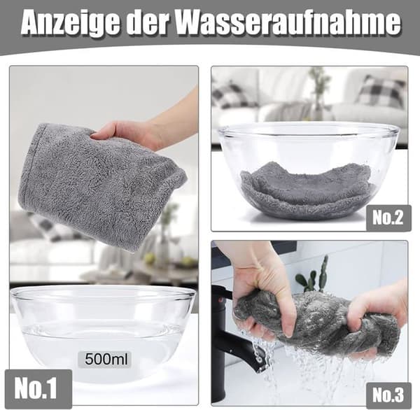 Hårhandduk, set med 2 torkhanddukar, superabsorberande mikrofiberhandduk för lockigt hår, med designknapp (Pe)