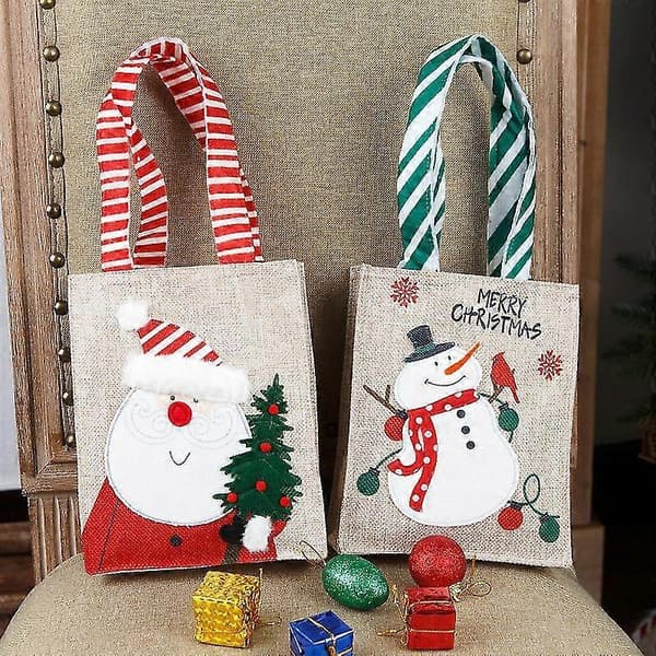 Snögubbe presentpåse rådjur juldekoration handväska jul (Peng) A