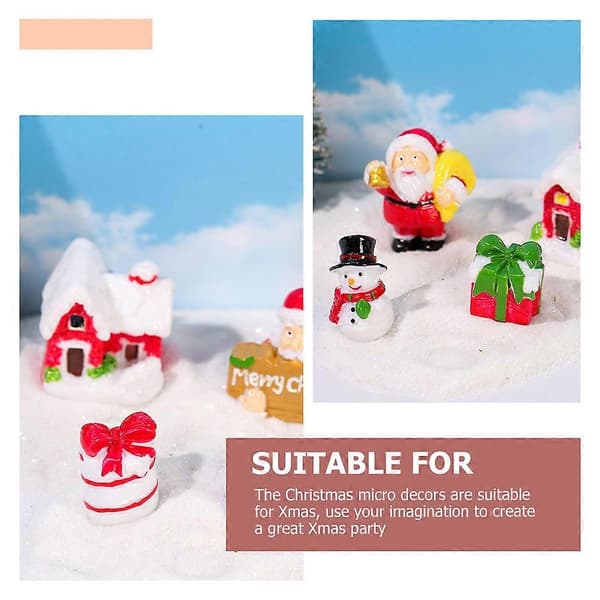 16 stk. miniature julepynt i harpiks til festlig dekoration (Peng)