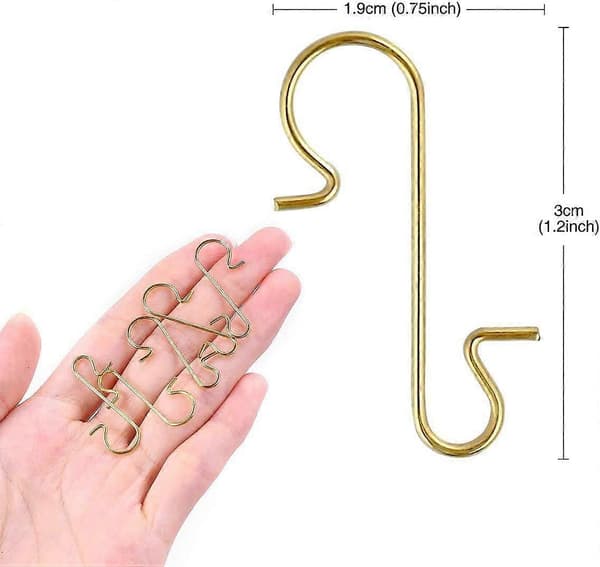 Återanvändbara prydnadskrokar i metall, Z-formade, elegant neutral dekor (Peng)