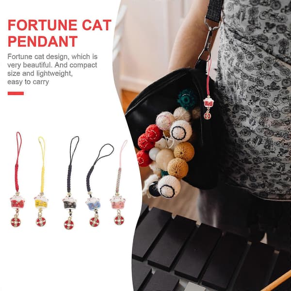 Fortune Cat mobilberlock mobilhänge för dekoration 5-pack (Peng)