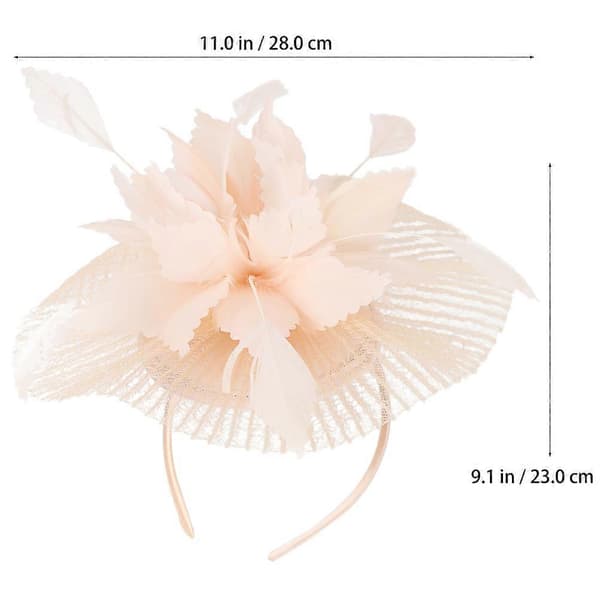 Meshslöja Fascinator-hatt för kvinnor bröllopshatt rosa (Peng)