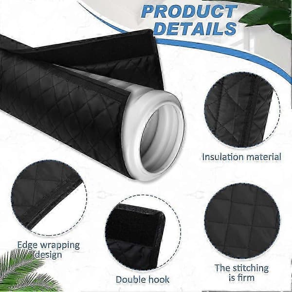 Kannettavan ilmastointilaitteen poistoletkun eristyssuojus (Peng) Black