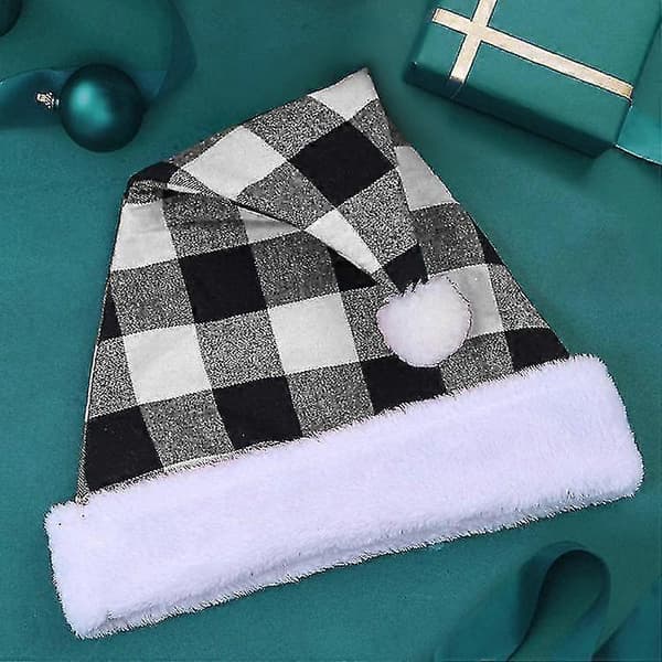 Juldekoration rutig julmössa juldekoration vuxenmössa modemössa (Peng) Red Plaid