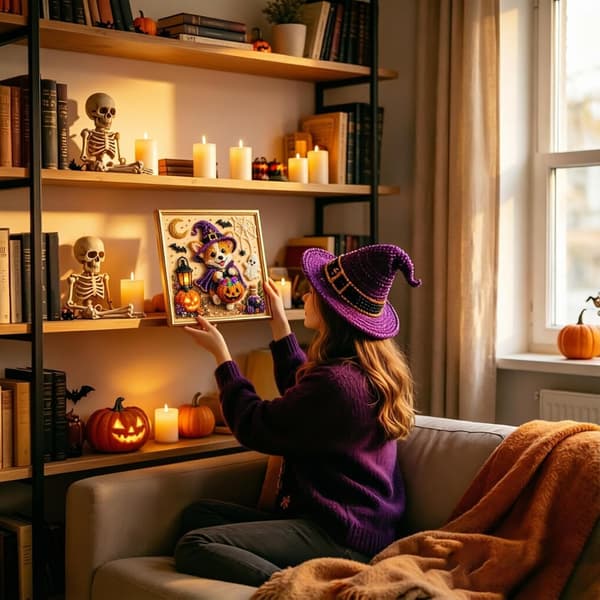 Halloween-aavekoiran helmikoriste seinälle (Pe)