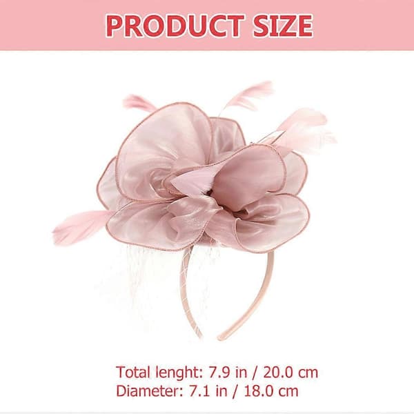 Rosa Fascinator-hatt blommig fascinator-hårband för tebjudning (Peng)