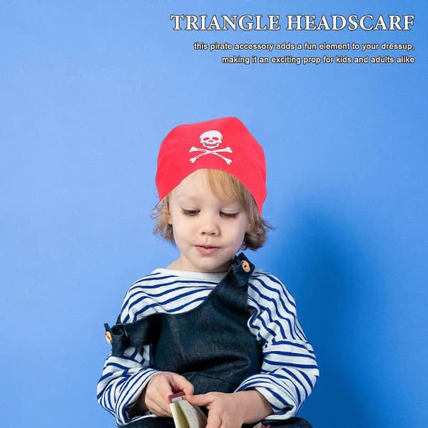 Rött piratdräkt-tillbehörsset pirathuvudduk för Halloween 2 st (Peng)