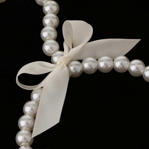Galge med plastpärlor för halsdukar, strumpor, sidenstrumpor och kläder 12 cm (Peng) White with Bowknot