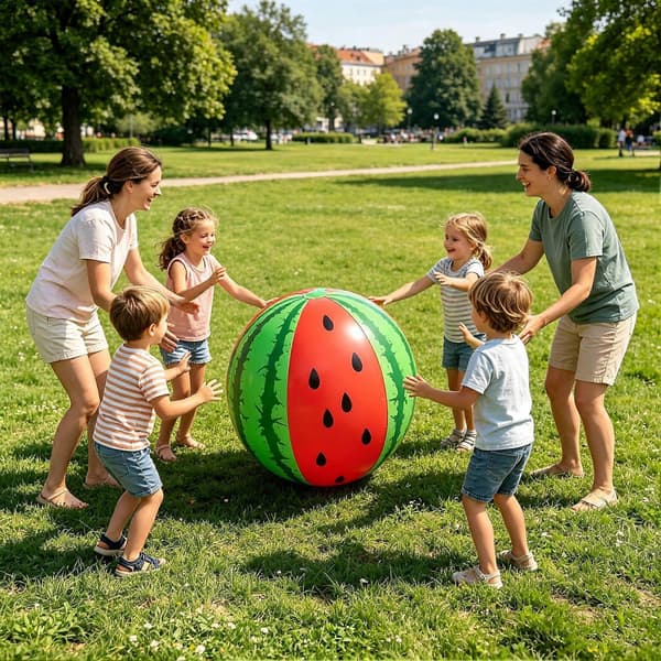 Vandmelon Poollegetøj Stort Pool-flydelegetøj Oppustelige Strandbolde (Peng)