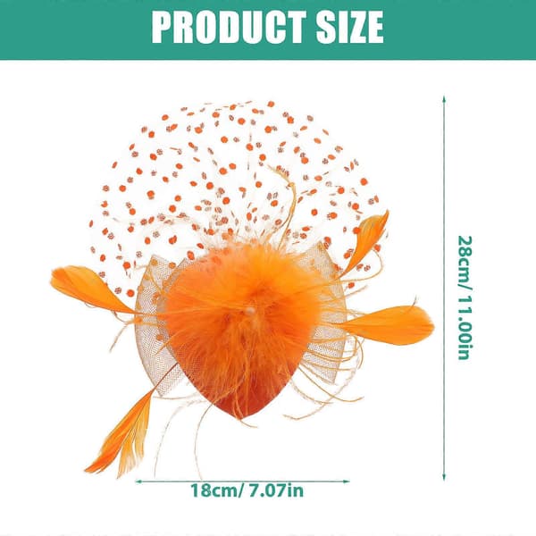 Orangefascinator i mesh för dekoration, tebjudning, hårklämma (Peng)
