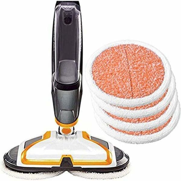 Ersättningsdynor för elektrisk mopp - 4-pack - Diameter 21 cm - Orange - Maskintvättbara ODIPIE (Pe)