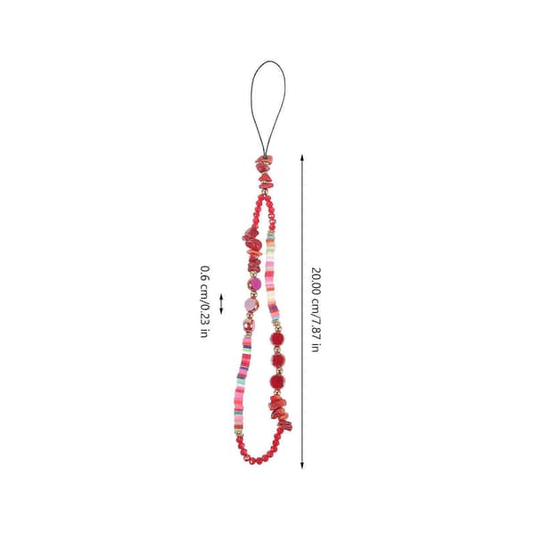 Telefonrem med pärlor, handledsrem i plast för dekoration, 3-pack (Peng) Multi 0.6x20cm