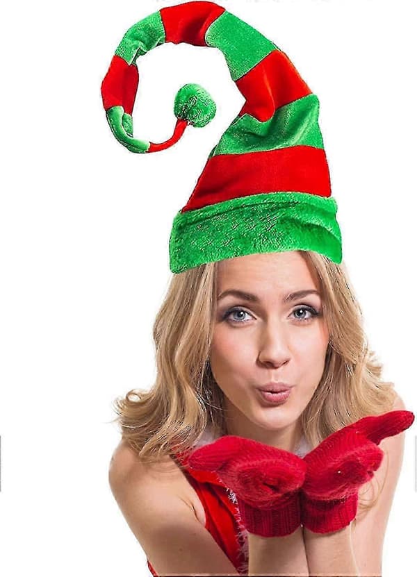 2 st jul-tomteluvor lång randig filthatt för barn & vuxna jultema (Peng)
