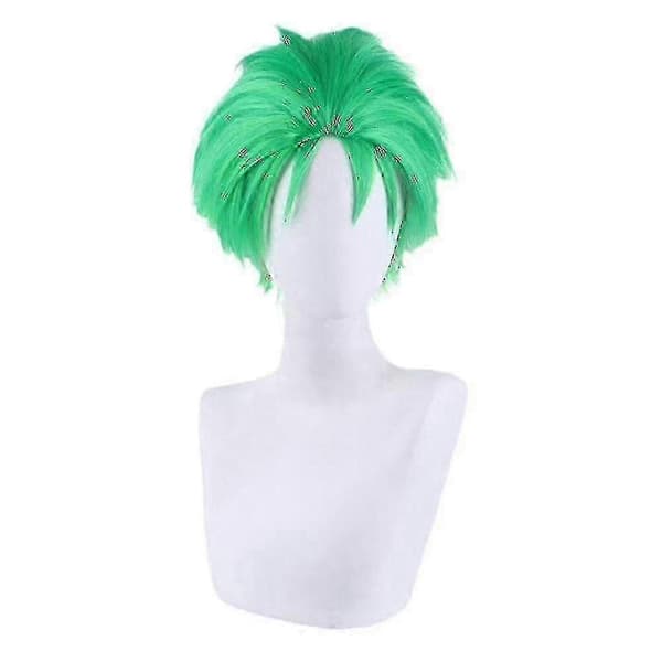 Grön cosplay-peruk för Zoro, syntetisk högtemperaturfiber, anime-peruk (Peng)