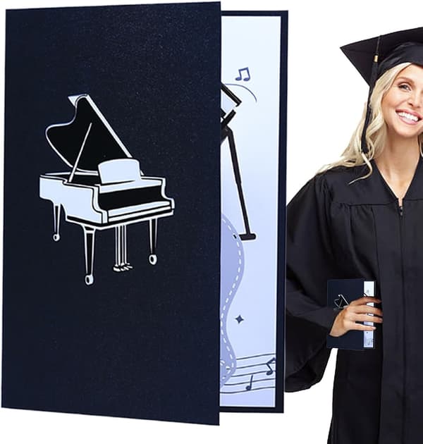 Pianoformade omonterade vagnar gratulationskuvert 3D Pop-Up favoriter (Pe)