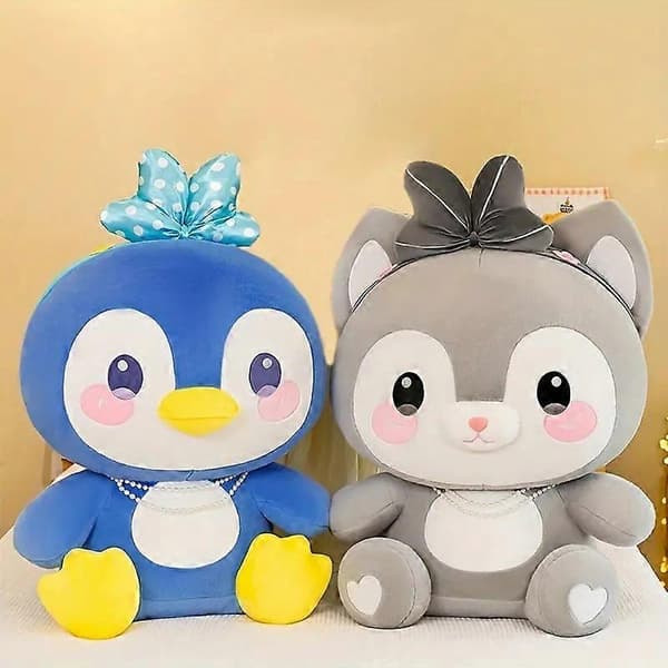 Kreativ och smart kattdocka söt pingvinkudde mjukisdjur prydnadsdocka (Peng) penguin