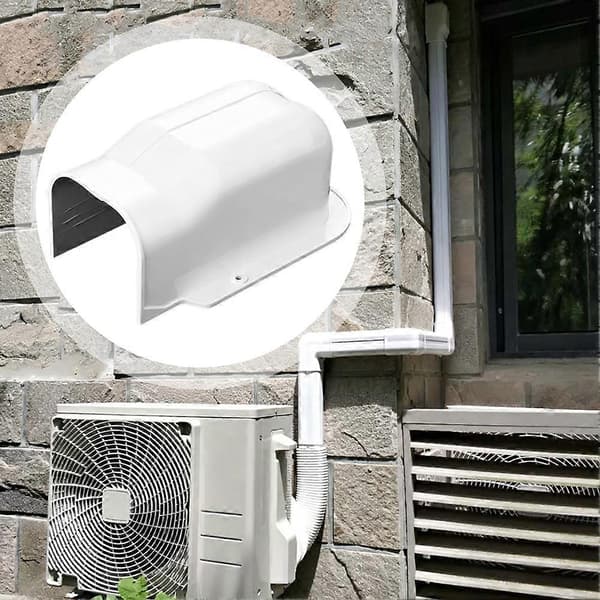 Aircondition-rørdæksel PVC-rørkappe Dekorativt sæt til skjuling af split-AC-rør Vejrbestandig udendørs (Peng)