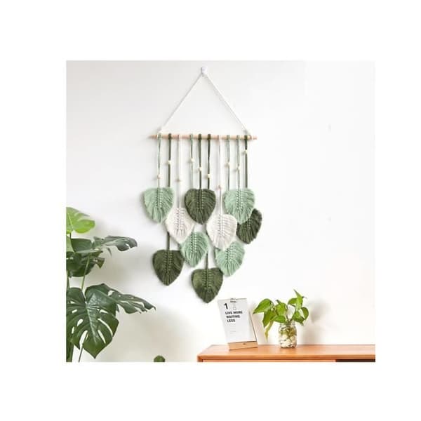 Væghæng - Boheme-stil - Håndvævede blade - 100% håndlavet - 40 cm x 90 cm (Pe)