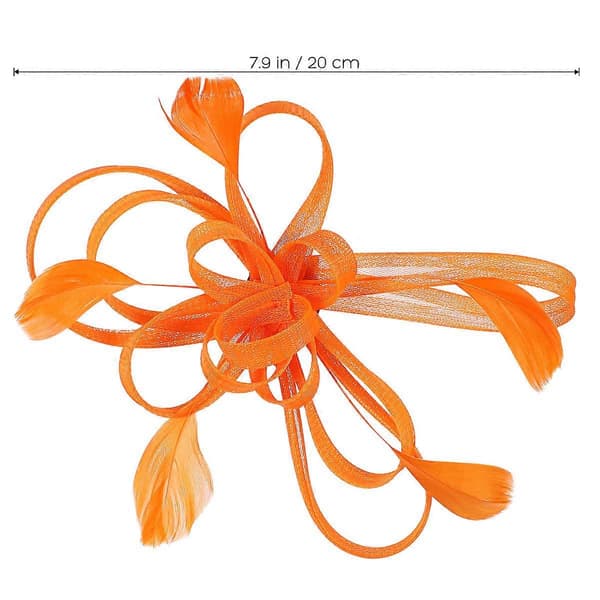 Bröllops-fascinator hårklämma orange (Peng)