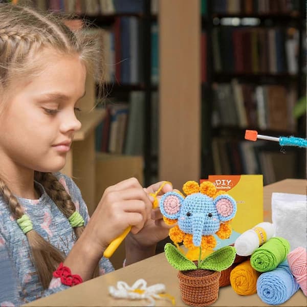 Crochetta Hæklesæt DIY Dyrehæklesæt Hæklesæt til Begyndere (PE)