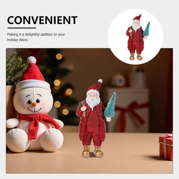 Juldekoration i harts föreställande jultomte för bil, röd figur (Peng)