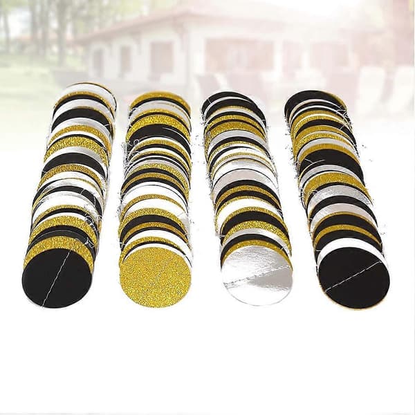 Glitter Round Paper Pull Flag Party Decoration Bunting 4Set (Peng)
