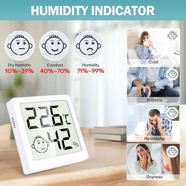 Indendørs termometer, mini LCD digitalt termometer, lille vægmonteret indendørs hygrometer til flerfarvet termometer (Pe)