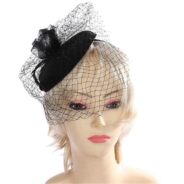 Cocktail Fascinator Huvudbonad för bröllopsfest Håraccessoar 1 st Baskerhatt (Peng)