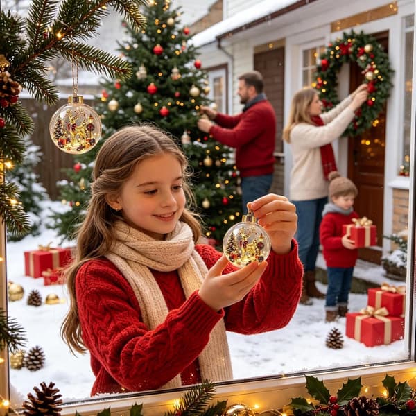 Julelysende LED-pynt med batterier - Dekorationer til hjemmets stue (Pe)