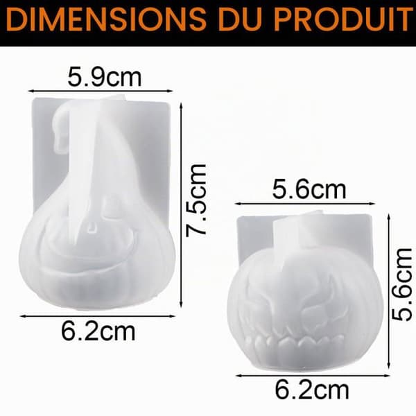 Set med 2 3D-pumpaljusformar, epoxisilikon, heminredning, tvål, Halloween, Ingen (Pe)