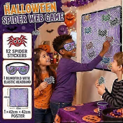 Spider on the Web 14-delars Halloween-partyspel för pojkar och flickor (Peng)