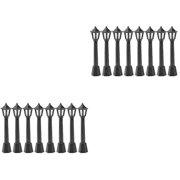Jule miniature gadelygte plastmodel til dekoration 16 stykker (Peng)