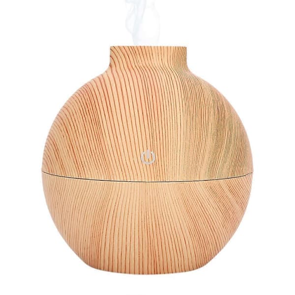 130ml USB LED Mini Eterisk Oljediffusor Kontorsskrivbord Luftfuktare (Peng) Light Wood