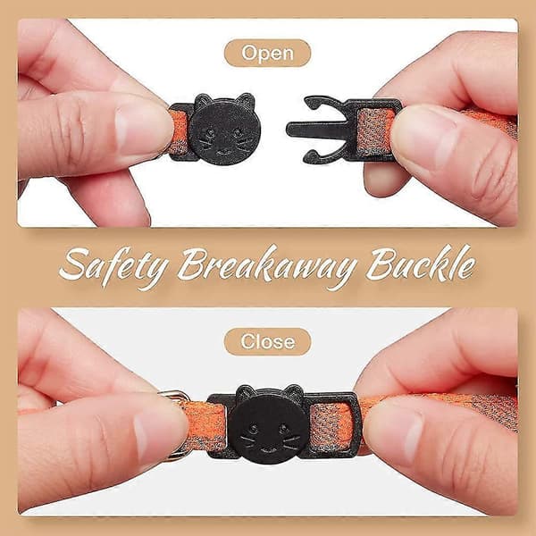 Halsband för husdjur med bjällror, rosetter och säkerhetsspännen (Peng)