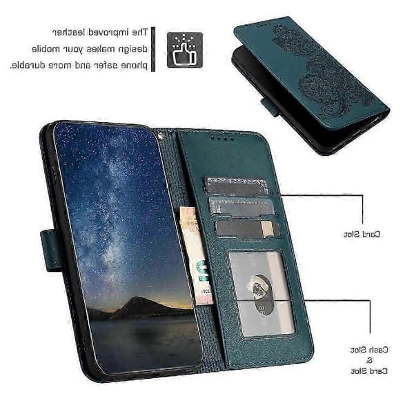 Samsung Galaxy A22 4G Plånboksfodral med handledsrem - PU-läder Flip Cover, kortplatser, stativ & magnet (PE)