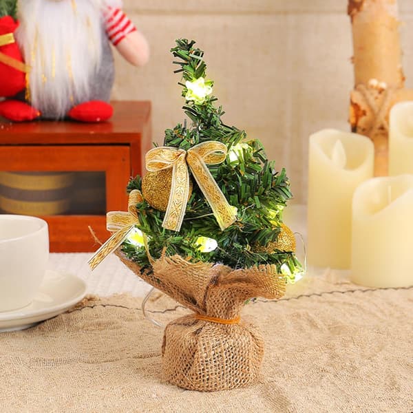 Mini konstgjord julgran med LED-lampor - 30 cm (Pe)