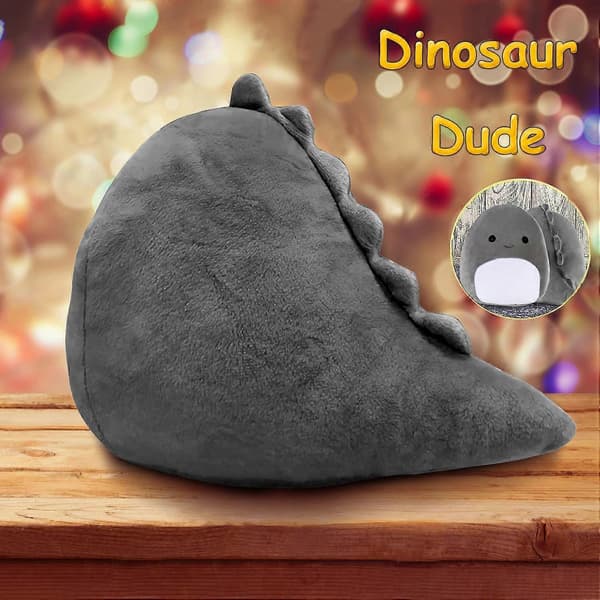 Dinosaur plyslegetøj - 3D grå dino tøjdyr sødt dyr blød plys til børn gave (8 tommer dinosaur) (Grå) (Peng) Gray