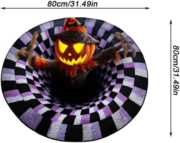Abyssal Optisk Illusion Quiltad Matta - 3D Design för Badrum eller Sovrum (Pe)