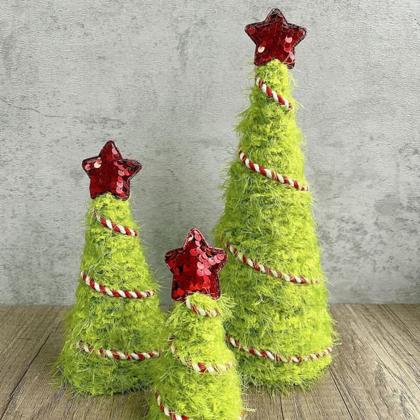 Mini kunstigt juletræssæt med tre (Pe)