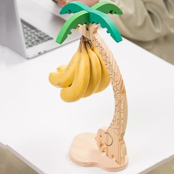 Bananhängare i trä med simulerat palmblad (Peng) Style D