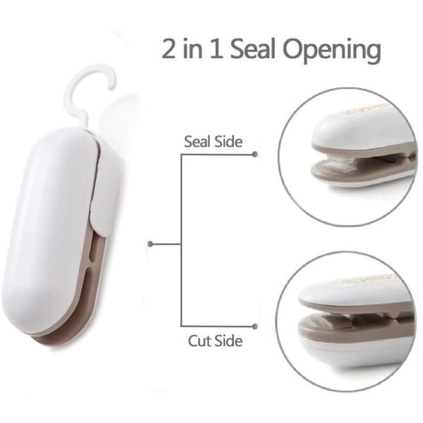 2 delar Mini Bärbar Påsförseglingsmaskin, Mini Matförvaringspåsemaskin, Mini Matförvaring (Pe)