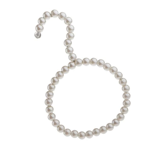 Galge med plastpärlor för halsdukar, strumpor, sidenstrumpor och kläder 12 cm (Peng) White without Bowknot