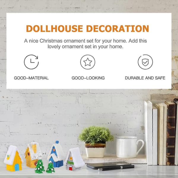 Mini julepynt i harpiks til dekoration 6 stk. DIY eventyrhave dukkehus (pingvin)