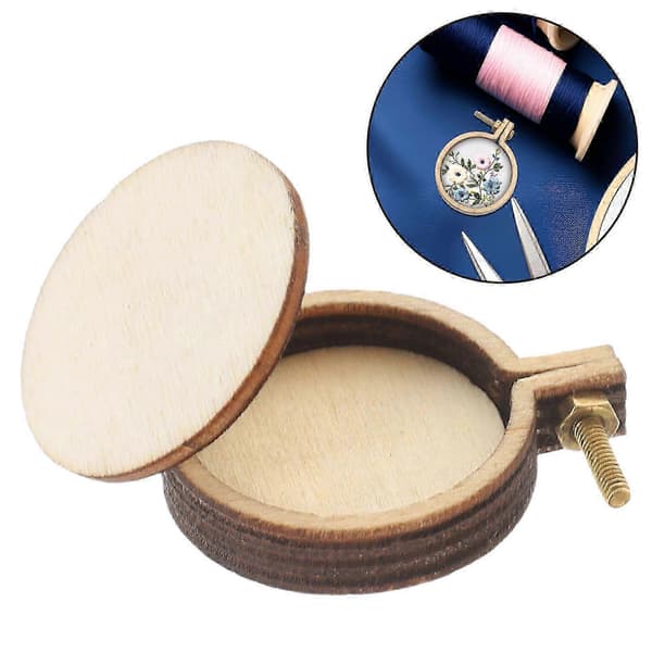 10 set miniatyrbroderiramar små korsstygnsramar DIY minibroderiringar hantverkstillbehör (Peng)