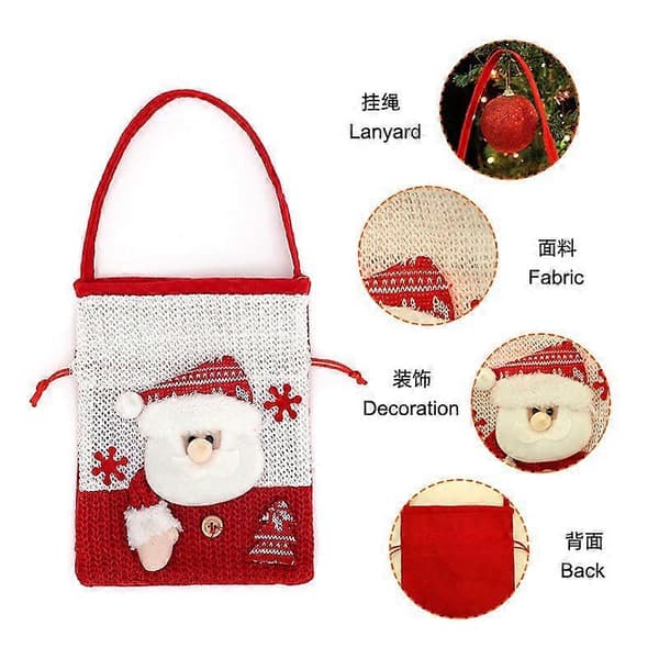 Juldekoration äppelpåse barnväska presentpåse julafton godispåse fredsäpple förpackning A (Peng) snowman