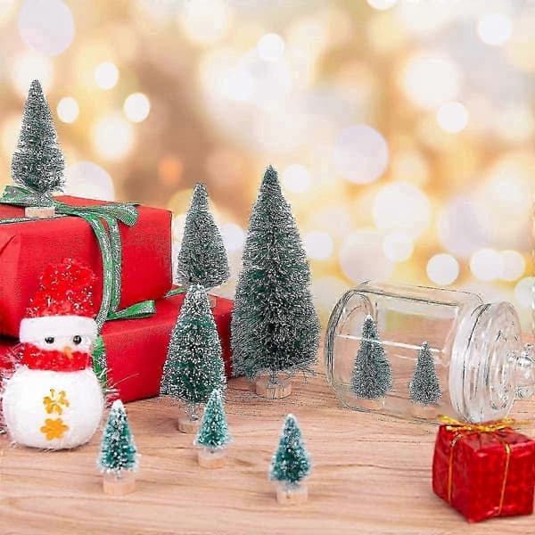 2025 60 st Mini-julgranar konstgjorda julgranar bordsgranar för julfest heminredning (Peng)